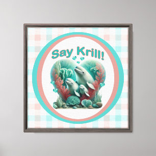 Lienzo Adorable "Di Krill" Retrato de Familia de Ballenas
