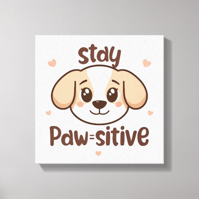 Lienzo Adorable Dog Lover Optimist Quote (Anverso)