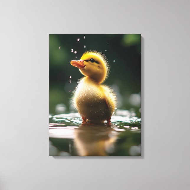 Lienzo "Adorable duckling in the Rain (Anverso)