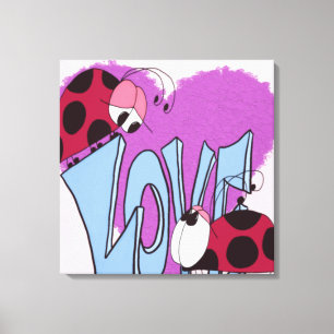 Lienzo Adorable Ladybug Love Personalizado
