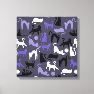 Lienzo Adorables polos de gato de yoga curado