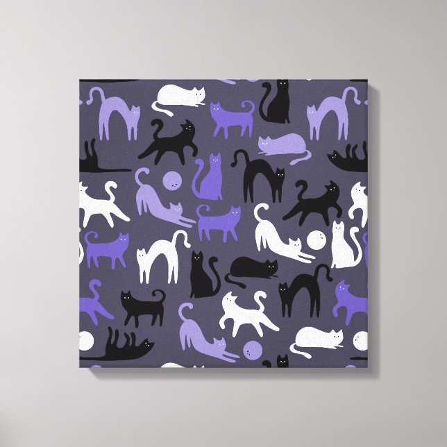Lienzo Adorables polos de gato de yoga curado (Anverso)