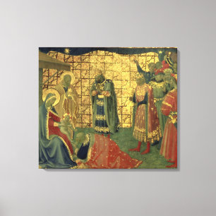 Lienzo Adoración de unos de los reyes magos, detalle de