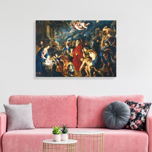 Lienzo Adoración del Magi | Peter Paul Rubens | (Insitu (Sala de estar))