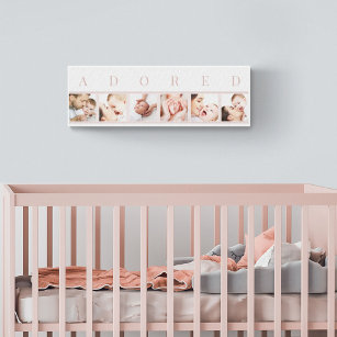 Lienzo ADORED Baby Collage de fotos Elegante rosa y blanc