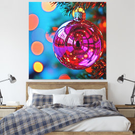 Lienzo Adorno de Navidad Vibrante Diseño Brillante