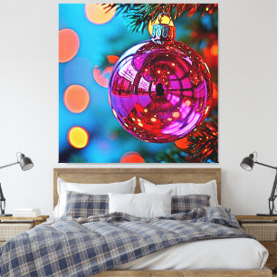 Lienzo Adorno de Navidad Vibrante Diseño Brillante