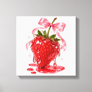 Lienzo Adorno de pared de fruta de fresa jugosa Coquette