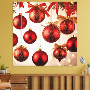 Lienzo Adornos Navideños Elegantes
