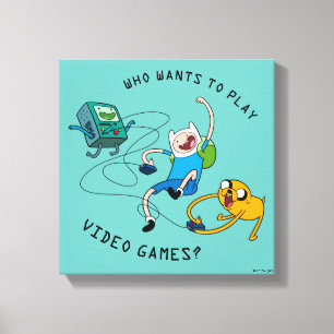 Lienzo Adventure Time   Finn & Jake Play With BMO