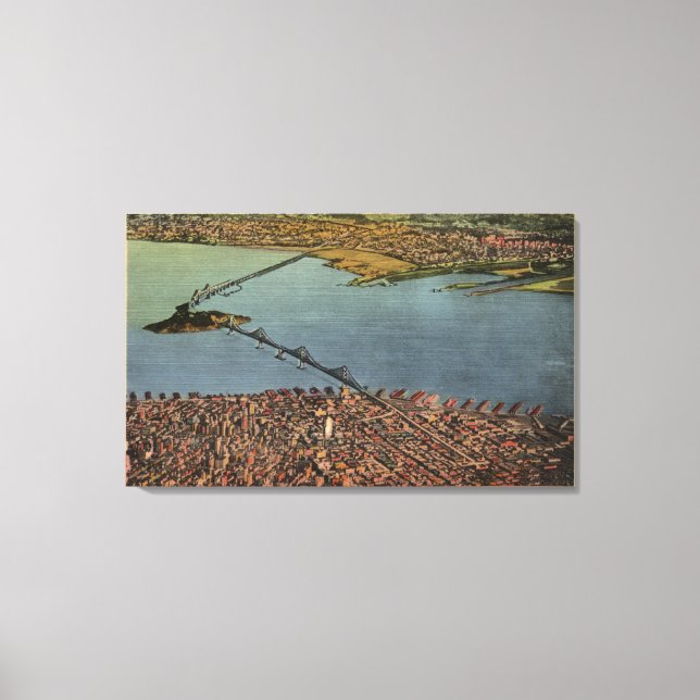 Lienzo Aerial, Puente de la Bahía de San Francisco-Oaklan (Anverso)