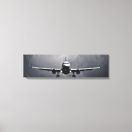 Lienzo Aerolínea En Vuelo Con Nubes Tela Panorámica