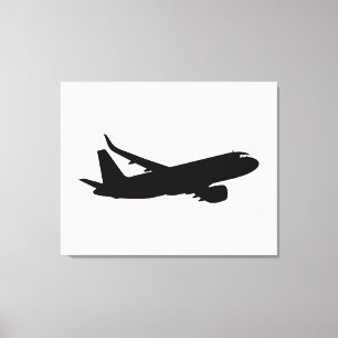 Lienzo Aeronave Jet Liner Black Silhouette a personalizar