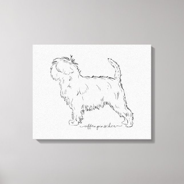 Lienzo Affenpinscher sketch (Anverso)