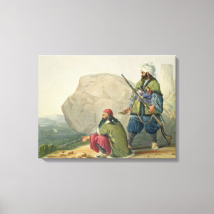 Lienzo Afghaun Foot Soldiers en su vestido de invierno, c