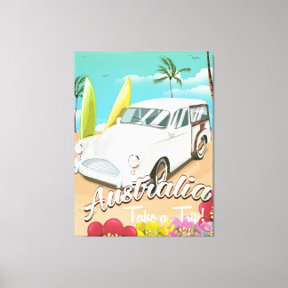 Lienzo Afiche australiano de viajes para surf