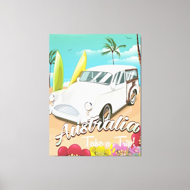 Lienzo Afiche australiano de viajes para surf (Anverso)