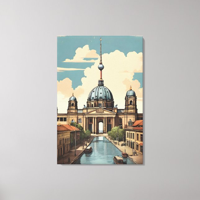 Lienzo Afiche de Berlín vintage (Anverso)