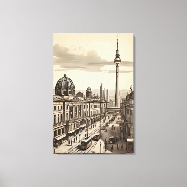 Lienzo Afiche de Berlín vintage (Anverso)