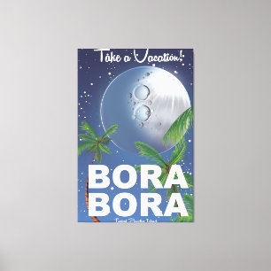 Lienzo Afiche de Bora Bora Moon Travel