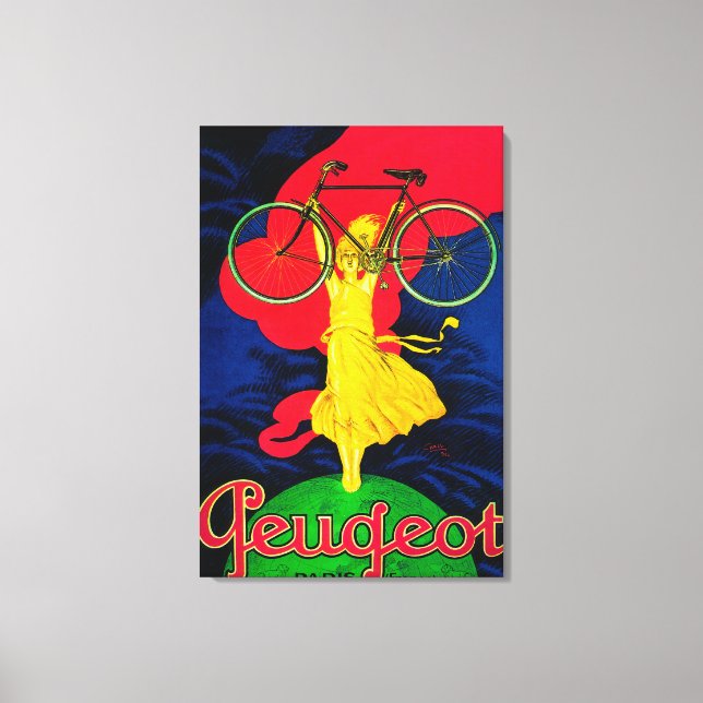 Lienzo Afiche de cosecha en bicicleta PeugeotEurope (Anverso)