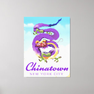 Lienzo Afiche de la ciudad de Nueva York de Chinatown