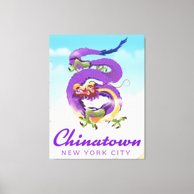 Lienzo Afiche de la ciudad de Nueva York de Chinatown (Anverso)