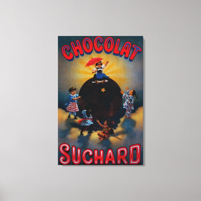 Lienzo Afiche de la cosecha de chocolate SuchardEuropa (Anverso)