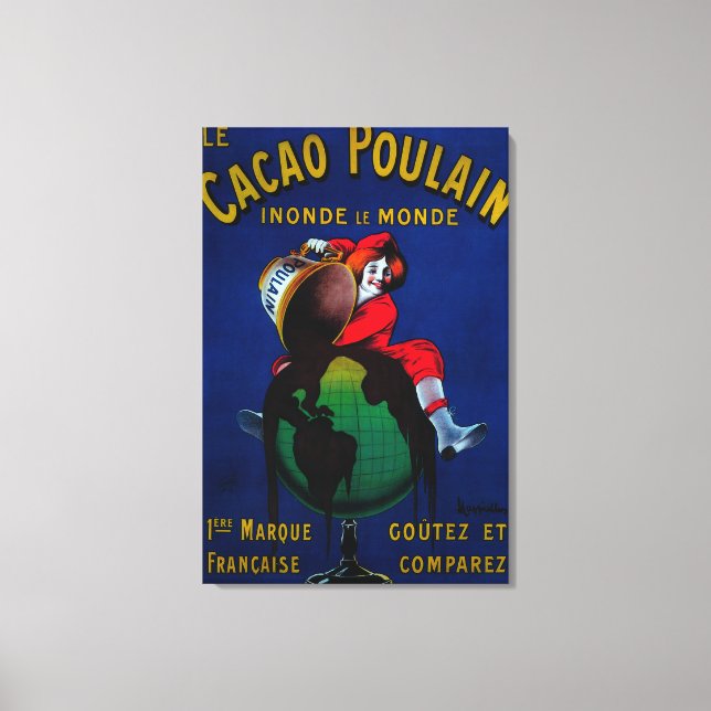 Lienzo Afiche de la época de Cacao Poulain (Anverso)