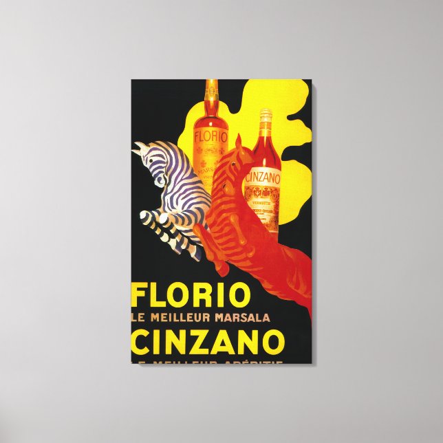 Lienzo Afiche de la época de Florio Cinzano en Europa (Anverso)