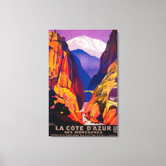 Lienzo Afiche de la época de La Cote D'Azur 2 (Anverso)