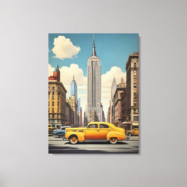 Lienzo Afiche de la época de Nueva York (Anverso)
