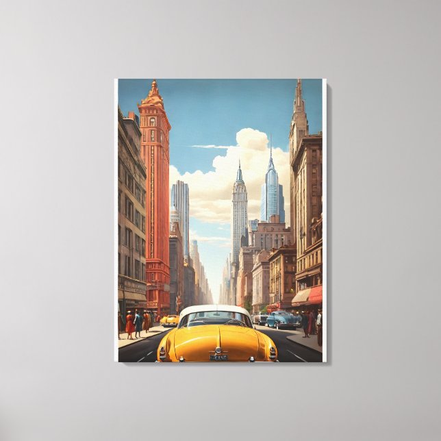 Lienzo Afiche de la época de Nueva York (Anverso)