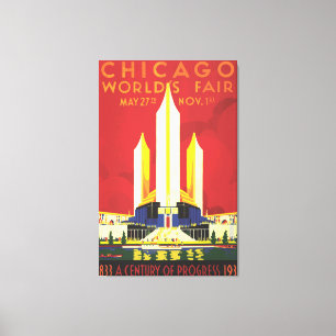 Lienzo Afiche de la Feria del Mundo de Chicago
