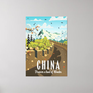 Lienzo Afiche de la Gran Muralla de China para viajes