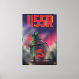 Lienzo Afiche de la URSS sobre viajes del personalizado r