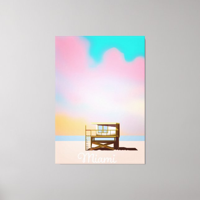 Lienzo Afiche de Miami Lifeguard Travel (Anverso)