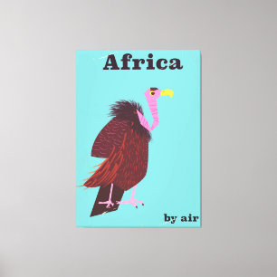 Lienzo Afiche de viaje aéreo de Africa Vulture
