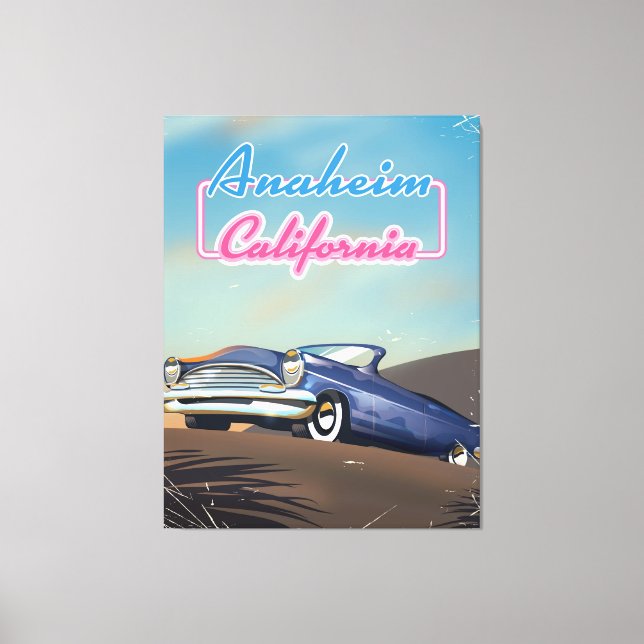 Lienzo Afiche de viaje de Anaheim California (Anverso)