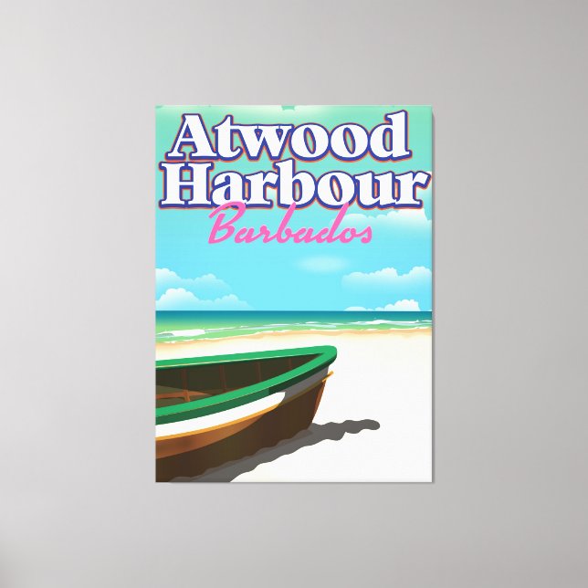Lienzo Afiche de viaje de Atwood Harbour Bahamas (Anverso)