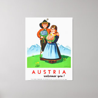 Lienzo Afiche de viaje de Austria de Vintage Retro