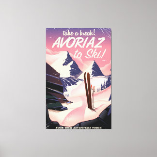 Lienzo Afiche de viaje de Avoriaz France Ski