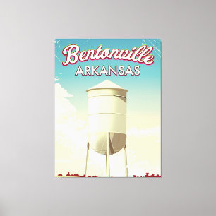 Lienzo Afiche de viaje de Bentonville, Arkansas.