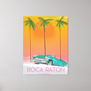 Lienzo Afiche de viaje de Boca Raton Florida.
