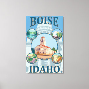 Lienzo Afiche de viaje de Boise, IdahoScenic