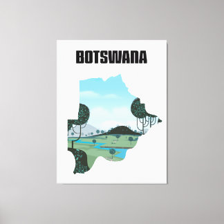 Lienzo Afiche de viaje de Botsuana