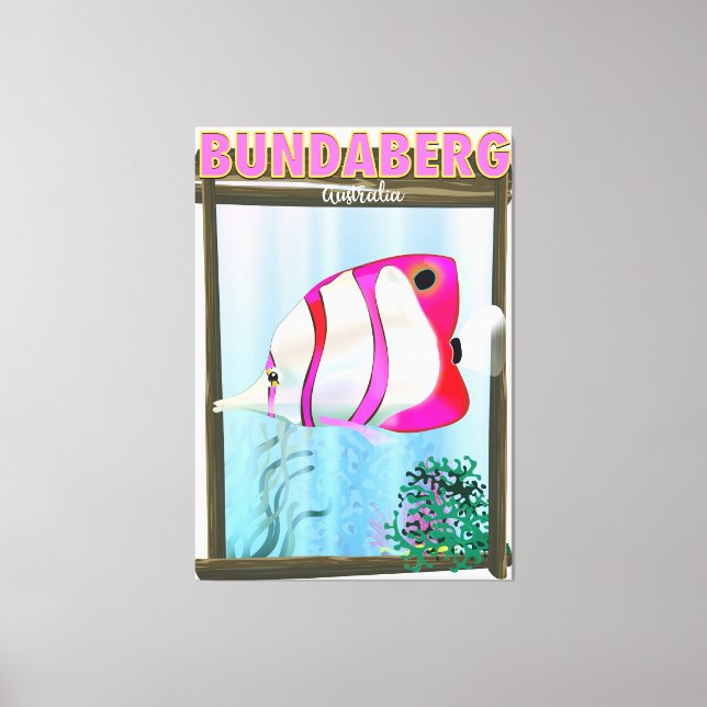 Lienzo Afiche de viaje de Bundaberg Australia (Anverso)