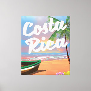 Lienzo Afiche de viaje de Costa Rica Beach
