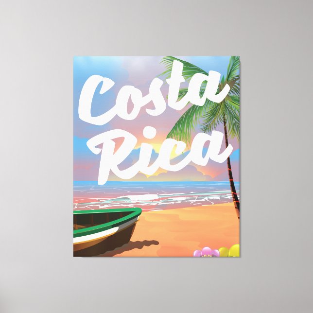 Lienzo Afiche de viaje de Costa Rica Beach (Anverso)