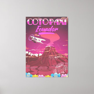 Lienzo Afiche de viaje de Cotopaxi, Ecuador AIR MAIL